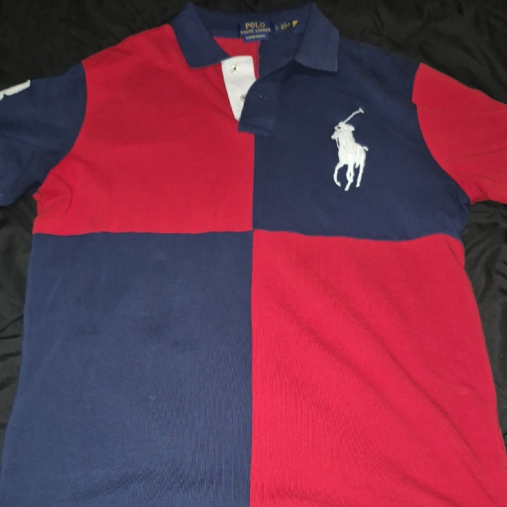 Polo by Ralph Lauren Navy and Red Men's Polo Shirt